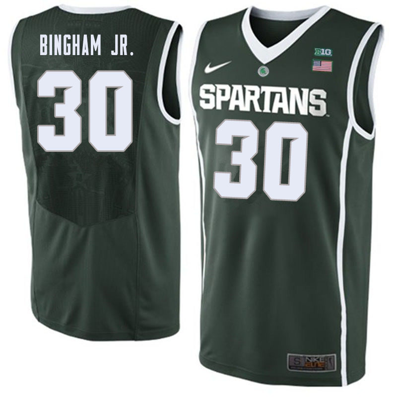 Men Michigan State Spartans #30 Marcus Bingham Jr. NCAA Nike Authentic Green College Stitched Basketball Jersey CV41F45TL